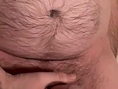 Daddy Bear Playing with Big Dick, Spits on It