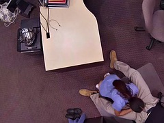 Pawnshop client loves sucking dick b4 getting facialized