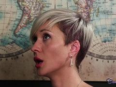 Inked hot MILF Tanya Virago blowjob and facial clip