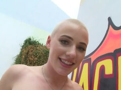 Horny bald slut gets her asshole gaped by massive cock