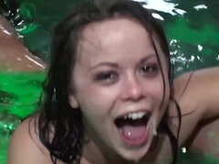 Fun-loving ladies getting fucked in a messy group scene
