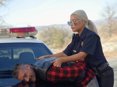 Bridgette B cougar in police uniform heart-stopping porn video