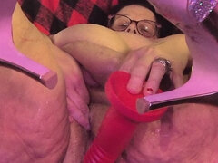 Amatør, Amerikansk, Dildo, Beskidt snak, Kvinde, Onani, Ældre kvinde, Fisse