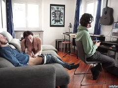 Nerd Gets Lucky with Hot Italian Babes in Wild Threesome Gangbang