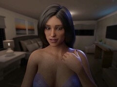 College girl tied up in this interactive visual novel gameplay