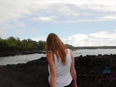 Strand, Blond, Vingeren, Flashing, Vriendin, Orgasme, Gezichtspunt, Kut duiken