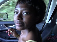 Amateur, Noire, Noir ébène, Petite amie, Chatte, Rasée, Nénés