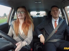 Cheeky Redhead Fails On Purpose Fake Driving School
