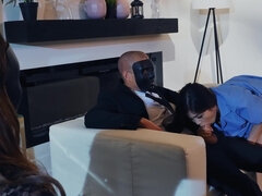 Asiatisk, Stora tuttar, Brunett, Sperma shot, Doggystyle, Hardcore, Hd, Trekant