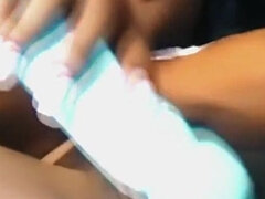 Soaked Ebony Slut Lori Alexia Slowly Fucks Her Juicy Pussy