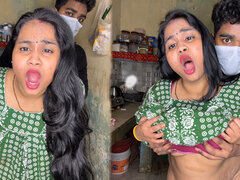 Amateur, Sucer une bite, Rondelette, Couple, Tir de sperme, Indienne, Cuisine