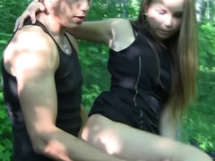 Avsugning, Ansiktsbehandling, Utomhus, Offentlig, Rysk, Tonåring, Trekant