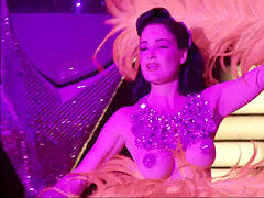 Dita Von Teese braless Striptease - HD