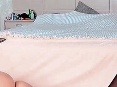 Hot Pussy Play and Teasing in Black Stockings and High Heels