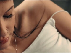 Sophie Weber's voluptuous brunette charm captivates in a petite milf fantasy