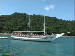 Savor a nasty brunette mom's daring handjob with youthful heat