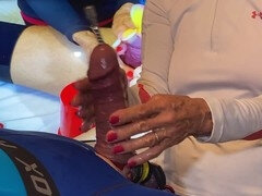 Femdom handjob, hand job, adult toys
