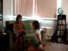 Skinny teen girl lesdom spanking porn video