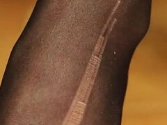 Fekete, Lábfej fétis, Házi készítésű, Érett feleség, Nejlon, Harisnyanadrág, Zoknik, Egyedül