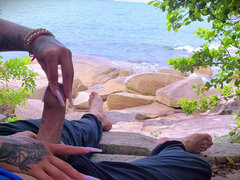 18 jahre, Leie, Strand, Paar, Spermaladung, Handjob, Überraschung, Tätowierung