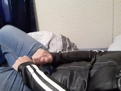 Grosser schwanz, Papi, Schwul, Handjob, Leder, Masturbation, Sklave, Ablutschen
