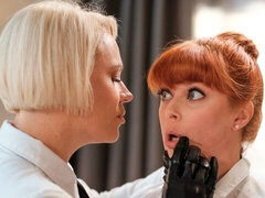 Amerikansk, Fingering, Kysser, Lesbisk, Slick, Fitta, Rödhårig, Strippning