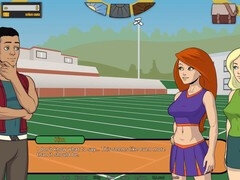Cheerleader Kim Possible with a big booty gets naughty in a school-themed parody