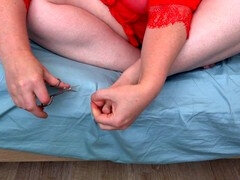 Amateur, Belle grosse femme bgf, Rondelette, Grosse, Pieds, Poilue, Chatte, Solo