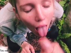 아마추어, 금발의, 크림파이, 깊은목구멍, 야외의, 공개적인, 청소년, 젖가슴