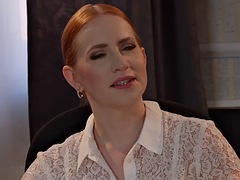 Grosser schwanz, Schwarz, Schwarz, Lingerie, Milf, Büro, Rotschopf, Sekretärin