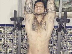 Gay Cum Doing Workout Most Amazing Cumshot