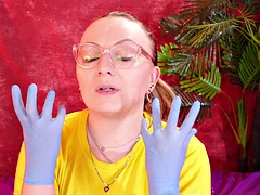 Asmr Video with Medical Nitrile Gloves arya Grander