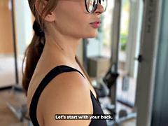 Cute Fitness Trainers First Session Gets Crazy!