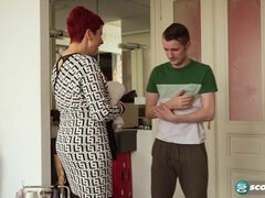 アナル, デカ尻, フェラチオ, イく瞬間, 熟年, 淫乱熟女, 赤毛