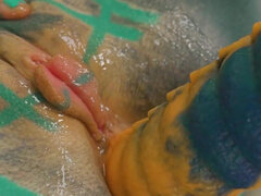 Anal, Gode, Européenne, Masturbation, Piercing, Solo, Tatouage, Nénés