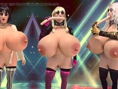 Juggsy-Ho-Doll strips down in the Z bowl sissy club