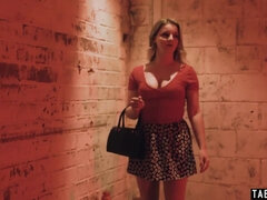 Obese light-haired teenage Eliza Eves torn up harshly in a dark tunnel (Dark Desires)