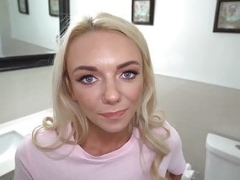 Blondin, Creampie, Sperma shot, Pov, Mager, Tonåring