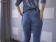 Phat ass white girl, tight-pants, jeans-ass