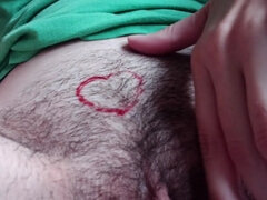 Draw on Hairy Pussy and Masturbate