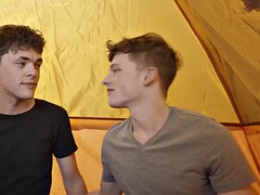 Str8 twink first time fucked by his gay friend outdoors in store