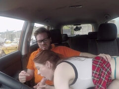 Tattooed slut Anna De Ville seduced her driving instructor