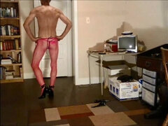 BOB MILGATE - PINK FISHNET PANTYHOSE AND HIGH HEELS