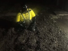 Latex-vis Worker Drone Mud Fuck