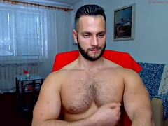 One horny guy jaking off