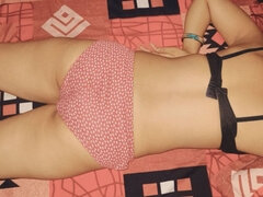 Horney Sult on Bed and Black Bra and Panty Sexy Body