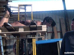 Leyla hogtied tapegagged forklifted