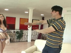 Large-Breasted Mature Darkhair Seduces Younger Dude To Nail Her