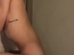 Young Skinny Twink with Long Hair Jerk off with a Puppy Mask