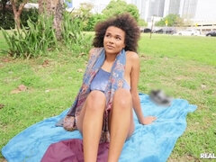 Duncan Saint bangs Alina Ali on the straircase